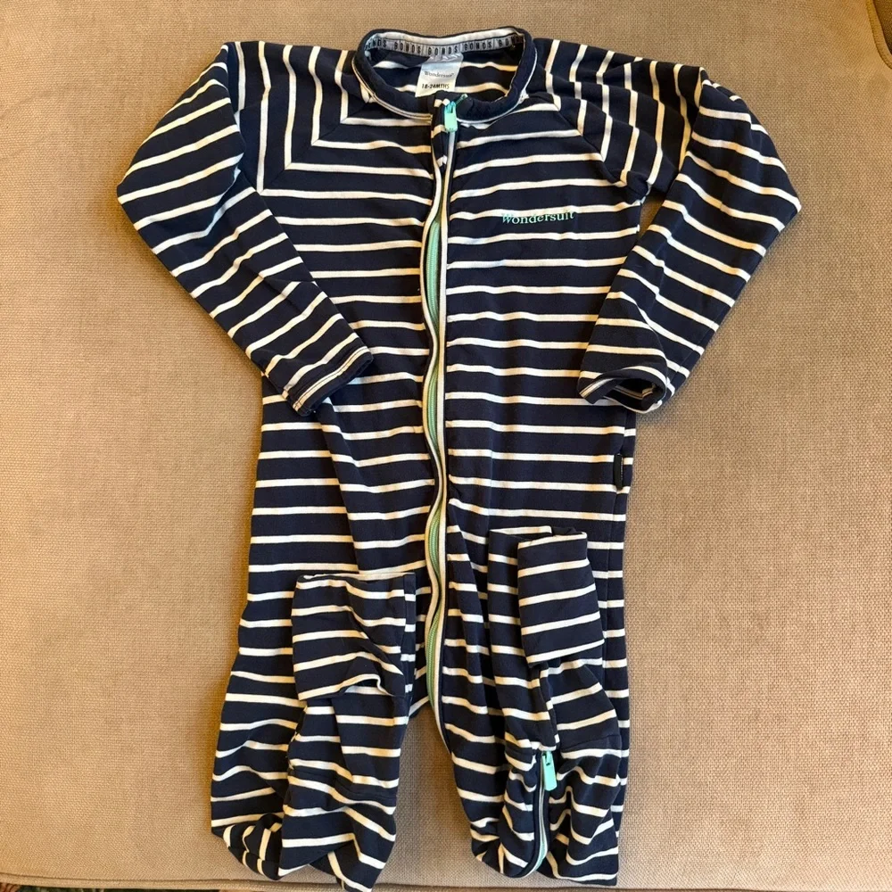 👶 Bundle: 3 Bonds Wondersuit Two-Way Zip Onesies w/ Foot Cuffs | 18-24M / Sz 2 - Picture 4 of 10